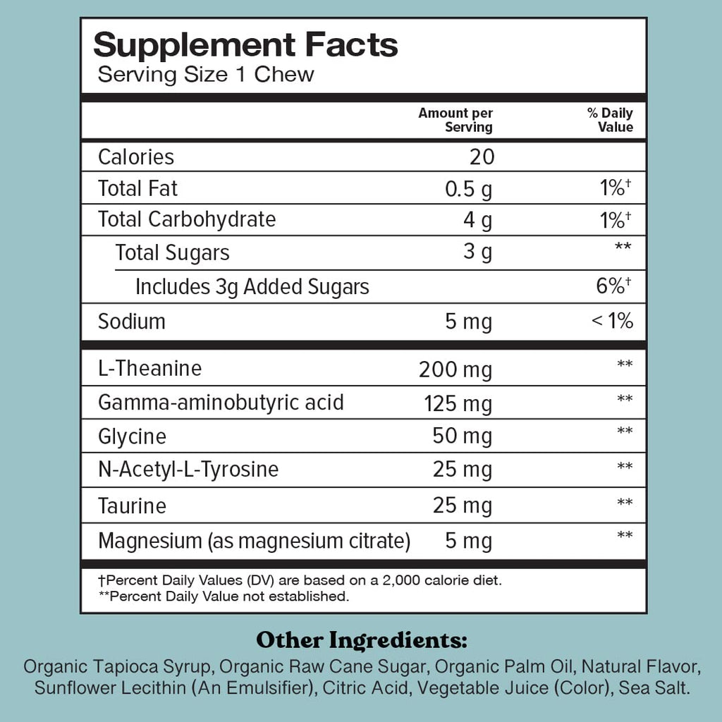 Chewsy So Long Stress – Calm Fruity Chews with L-Theanine, GABA, Magnesium | Non-GMO & Gluten-Free, 30-Day Supply