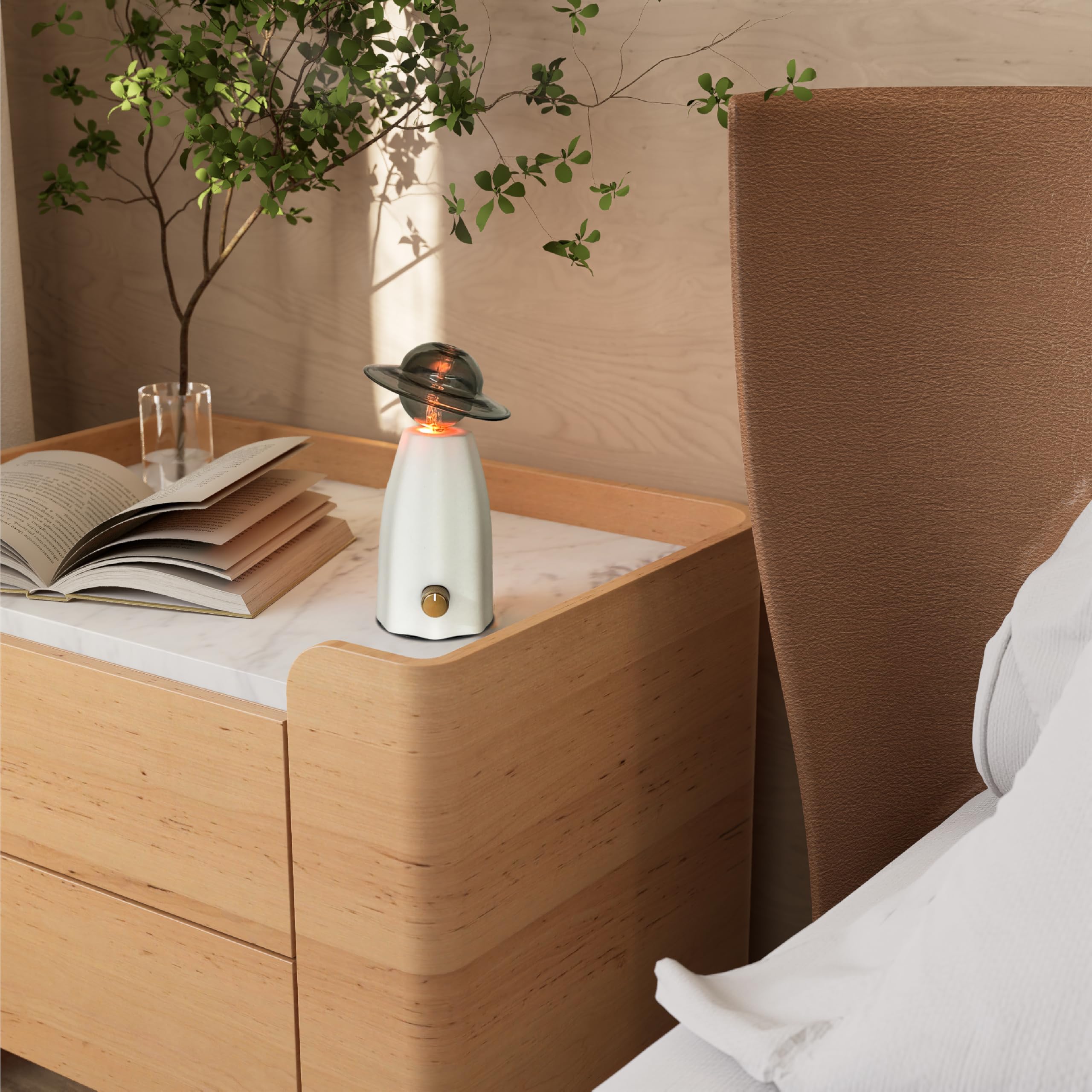 CHEZARTEMIS Scarecrow Glass Essential Oil Diffuser – Waterless, Rechargeable & Quiet