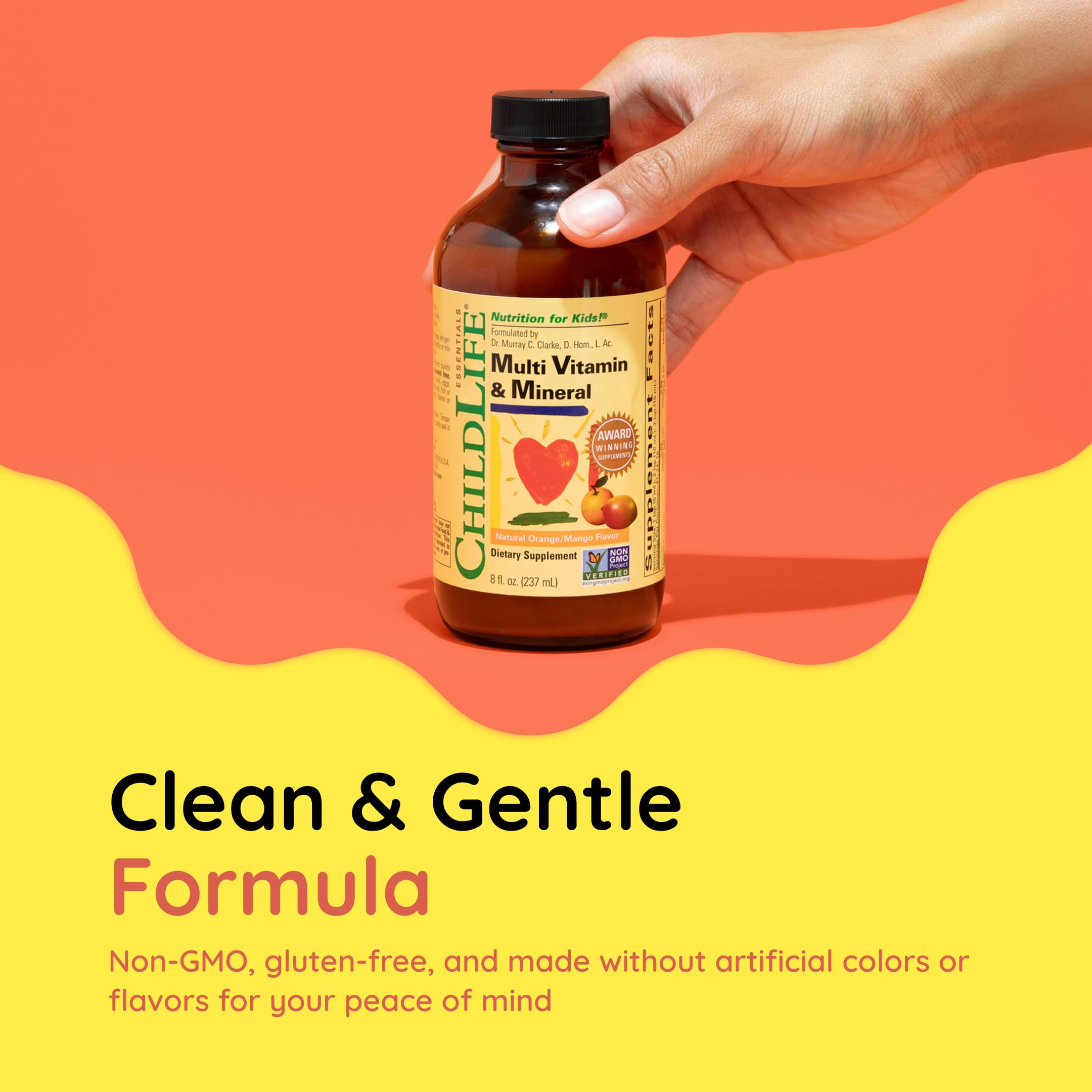 CHILDLIFE ESSENTIALS Kids Multivitamin & Mineral – Liquid Vitamin for Kids, Orange & Mango, 8 oz