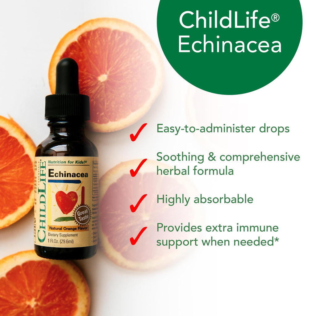 CHILDLIFE ESSENTIALS Echinacea for Kids – Alcohol-Free Immune Drops (Babies–Teens)