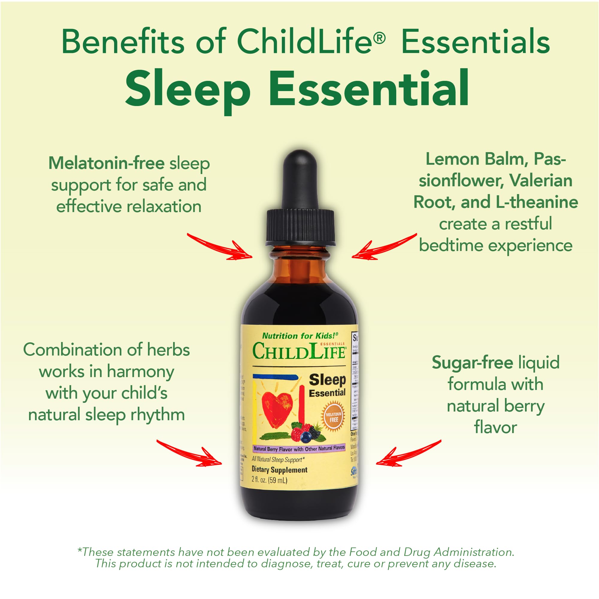 CHILDLIFE ESSENTIALS Sleep Essential - Melatonin-Free Kids Sleep Drops (Berry, 2 oz)
