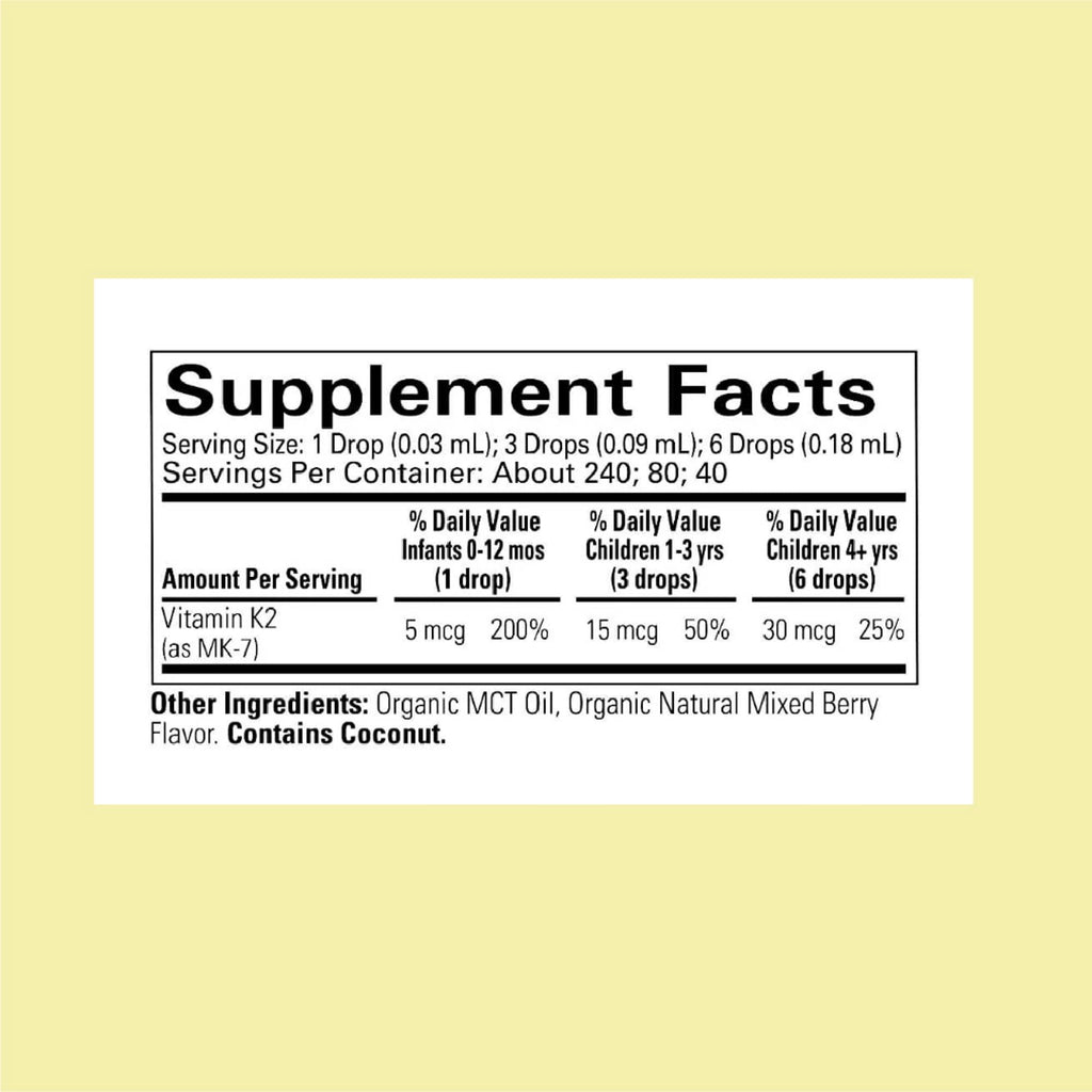 CHILDLIFE Organic Vitamin K2 Drops for Infants & Kids – Berry Flavor 0.25oz
