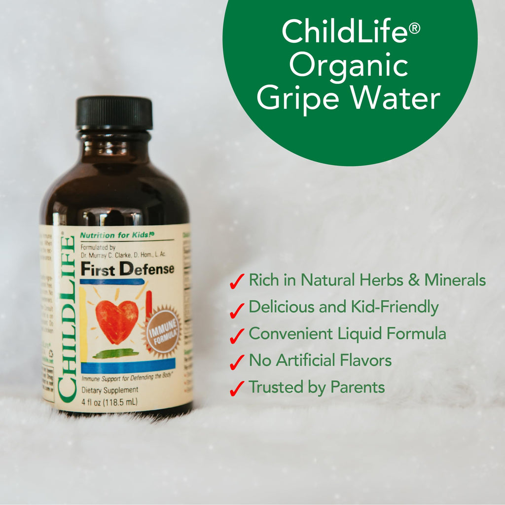 CHILDLIFE ESSENTIALS First Defense - Kids Immune Support with Elderberry & Zinc | Non-GMO, Gluten Free - 4 oz
