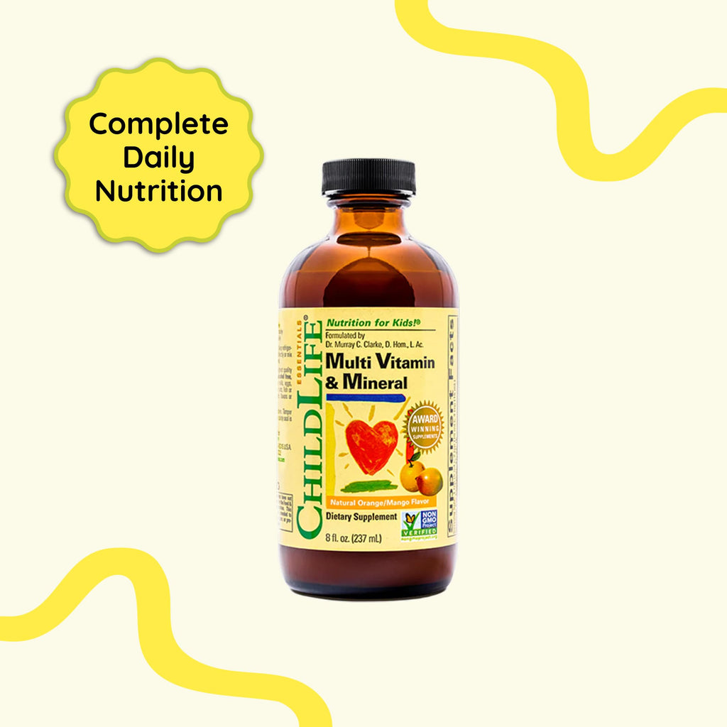 CHILDLIFE Essentials Kids Multivitamin & Mineral – Liquid Vitamin for Kids (Orange Mango, 8 oz, 2 pack)