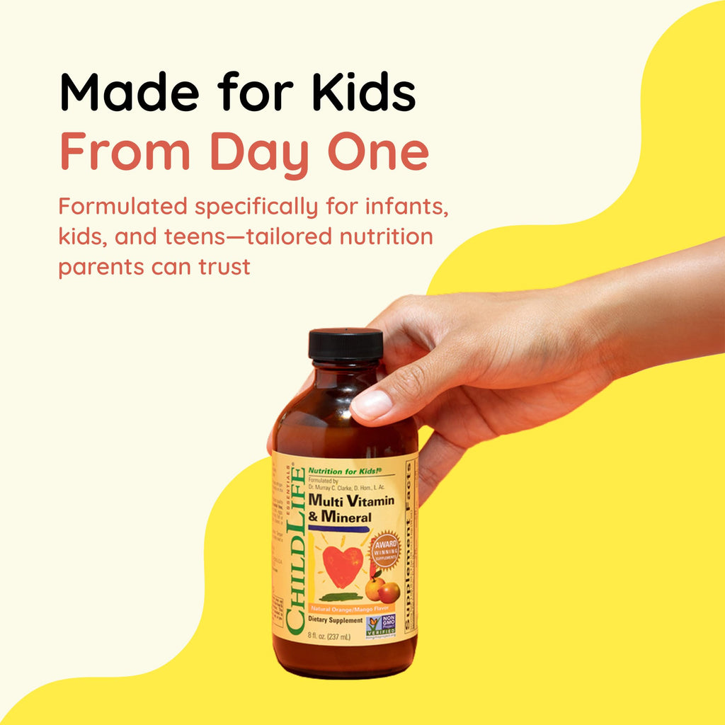 CHILDLIFE Essentials Kids Multivitamin & Mineral – Liquid Vitamin for Kids (Orange Mango, 8 oz, 2 pack)