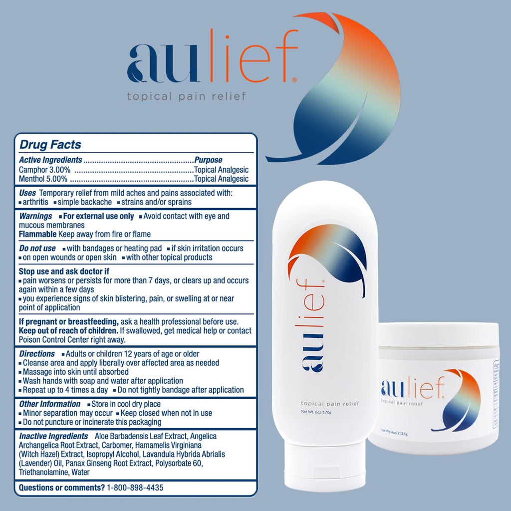 China-Gel Aulief Pain Relief Cream – Joint & Muscle Rub, Dye-Free Gel, 128 oz