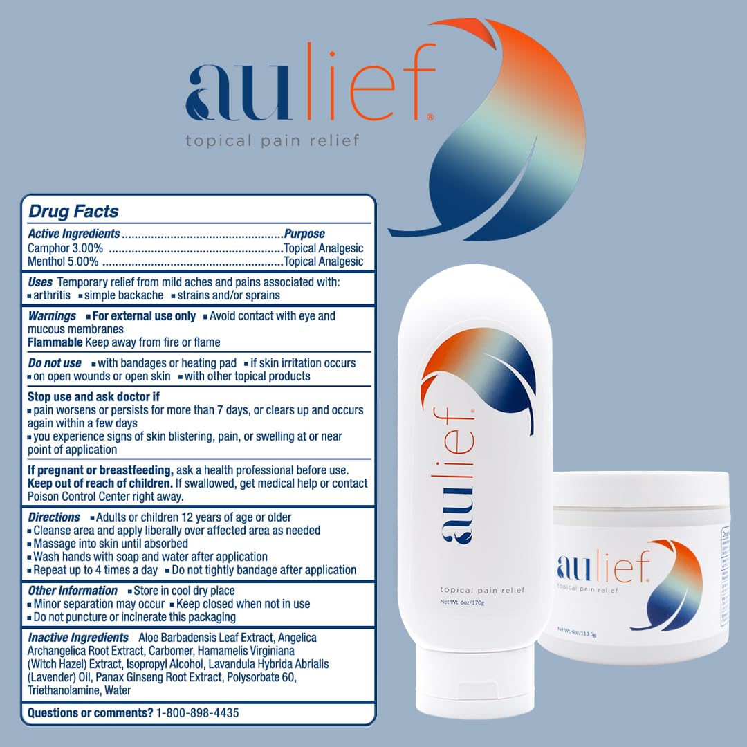 China-Gel Aulief Pain Relief Cream – Joint & Muscle Rub, Dye-Free Gel, 128 oz