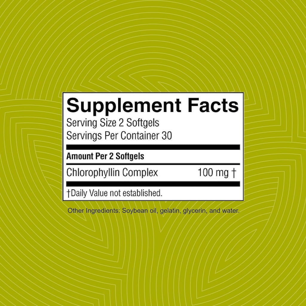 Nature's Sunshine Chlorophyll 60 Softgel Capsules – Digestion, Immunity & Detox Support