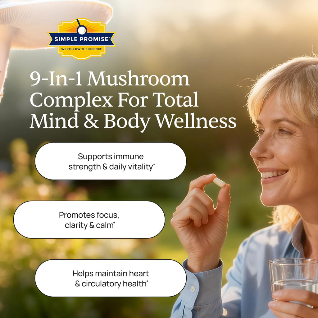 Cholibrium 9-in-1 Mushroom Complex Capsules – Immune Support, Focus & Heart Health