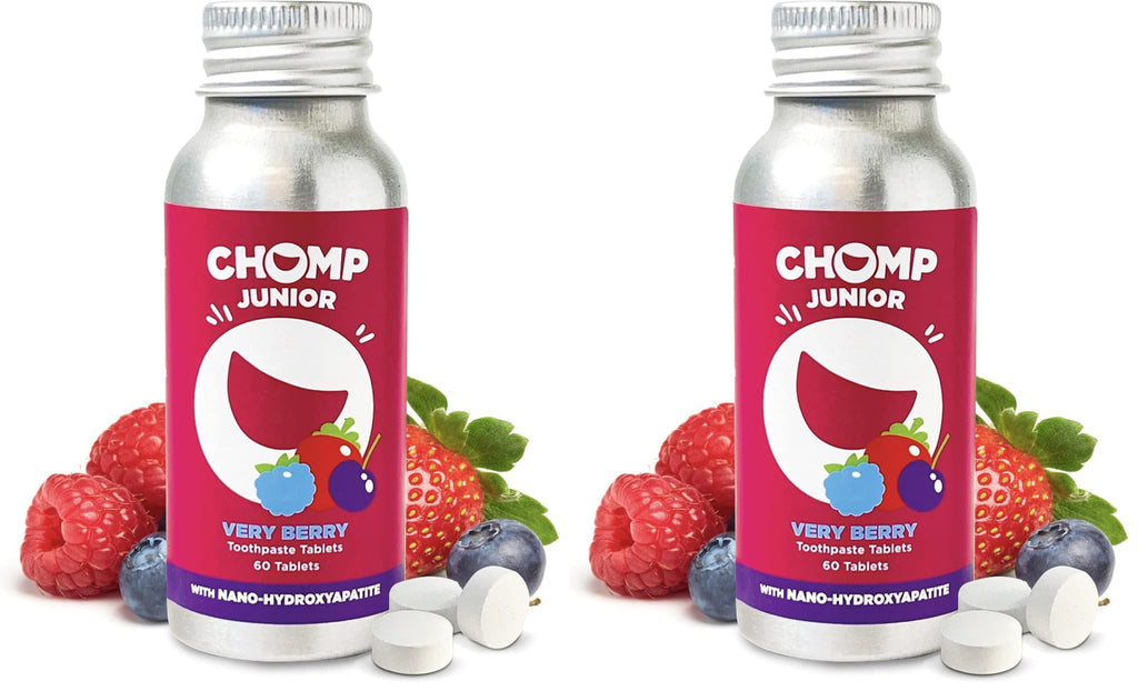 Chomp Junior Very Berry Toothpaste Tablets – Nano Hydroxyapatite (Pack of 2)