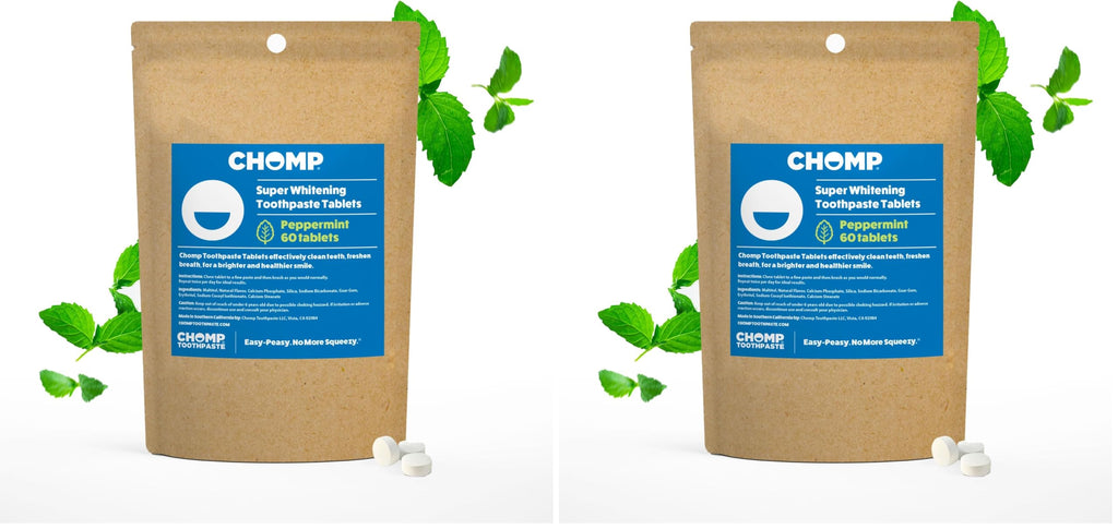Chomp Peppermint Toothpaste Tablets Refill (Pack of 2) - 60 Tablets