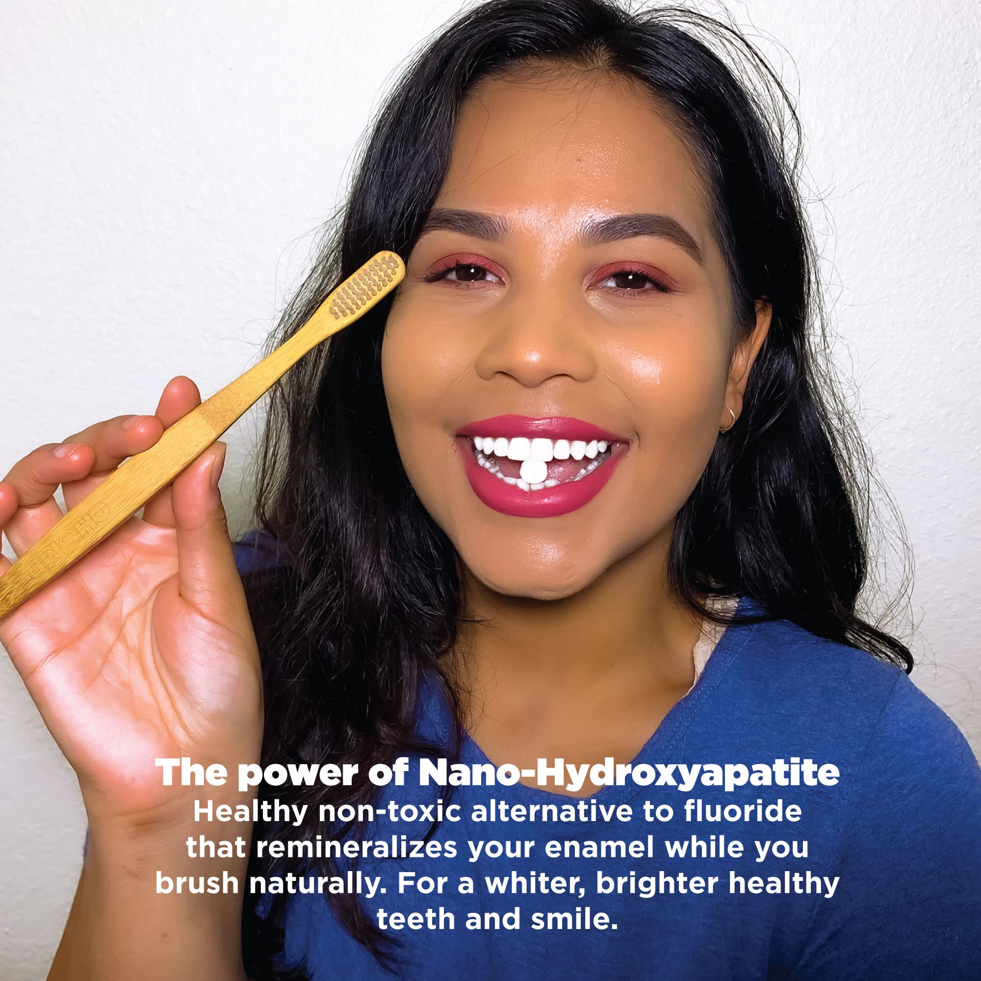 Chomp Super Whitening Toothpaste Tablets with Nano Hydroxyapatite | Fluoride Free