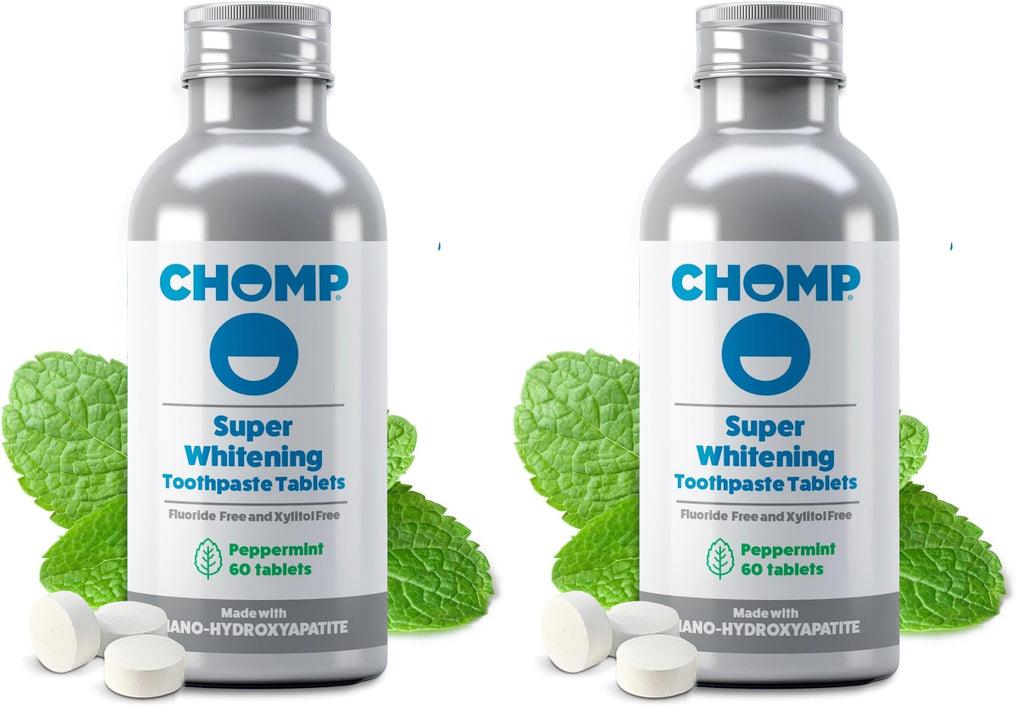 Chomp Super Whitening Toothpaste Tablets with Nano Hydroxyapatite (Pack of 2)