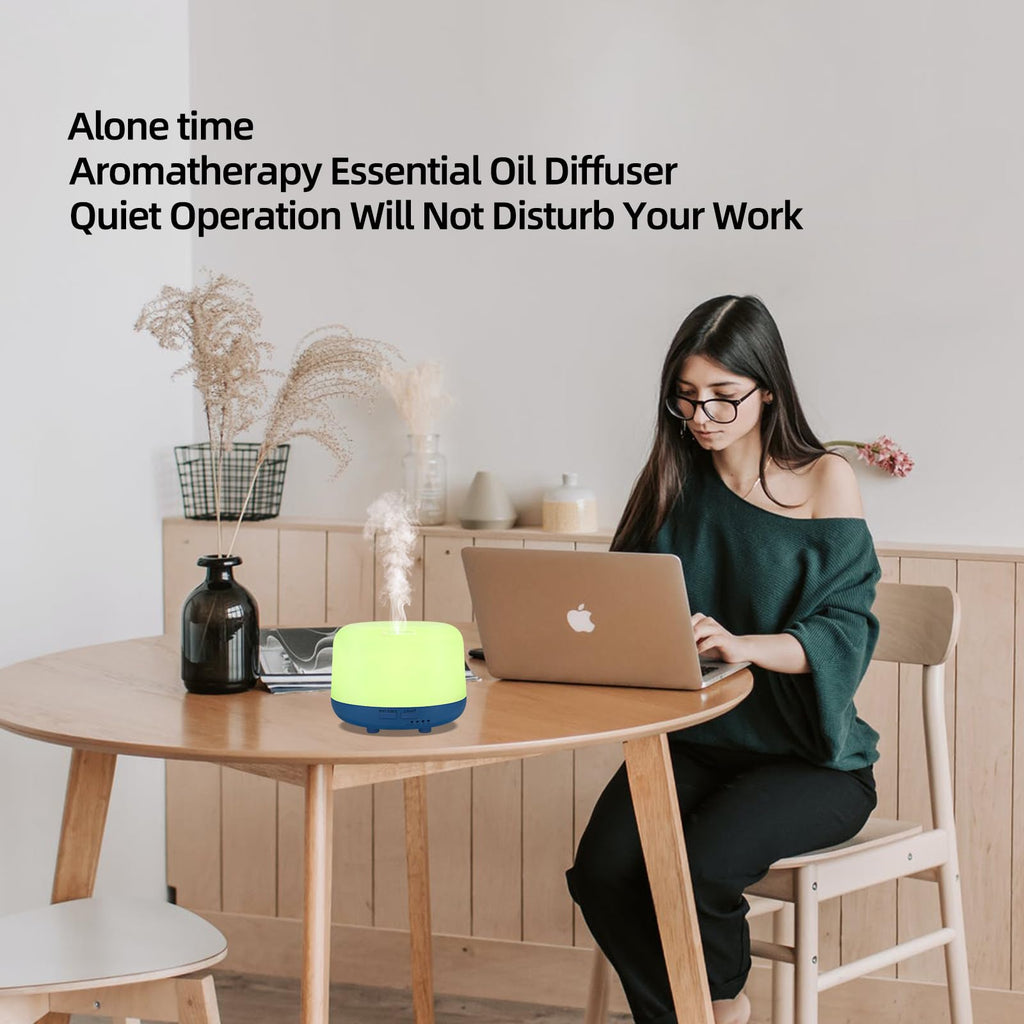CHOUWEEK 300ML Aromatherapy Ultrasonic Diffuser | Remote Control, 7-Color LED, Auto-Off