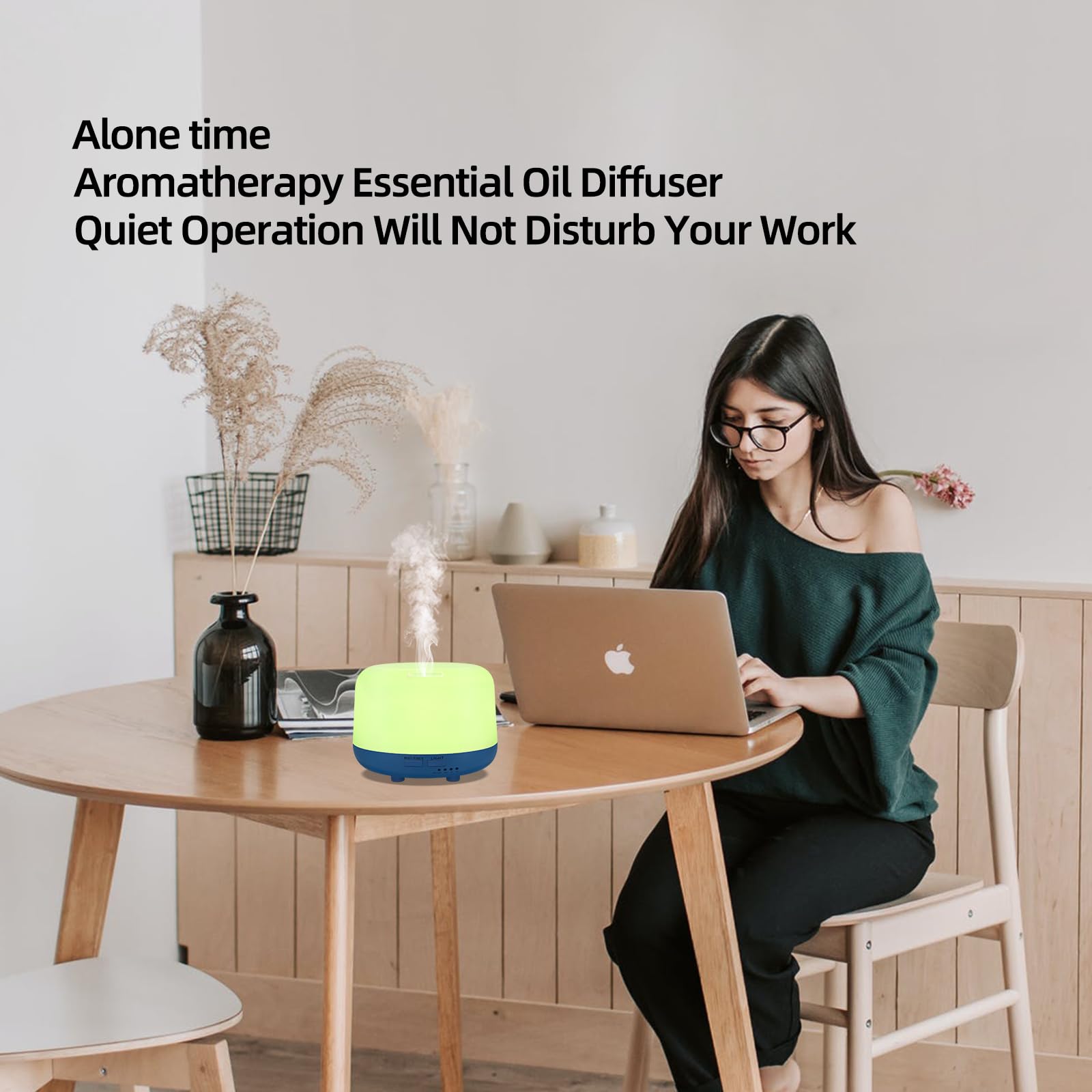 CHOUWEEK 300ML Aromatherapy Ultrasonic Diffuser | Remote Control, 7-Color LED, Auto-Off
