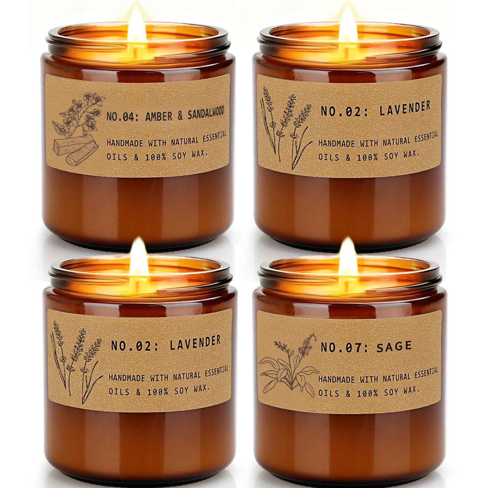 Christmas Candle Gifts for Women – 36 oz Scented Soy Candle Gift Set (4-Pack)