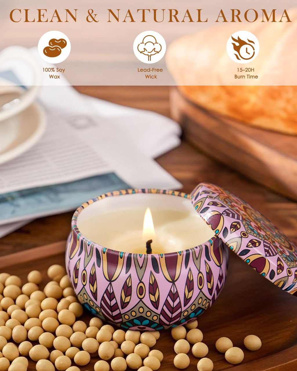 Christmas Candle Gift Set for Women – 20 Pack Long-Lasting Scented Soy Candles | Aromatherapy & Gift Box