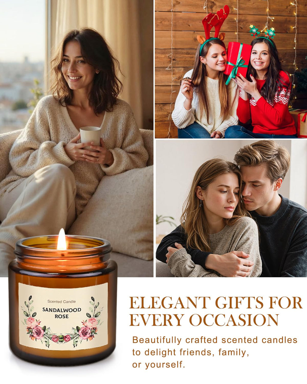 Christmas Candle Gift Set for Women – 10 Premium Soy Candles