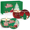 Christmas Candles Gift Set - 2-Pack 2.5oz Soy Wax Aromatherapy Candles for Women | Stress Relief & Holiday Gift