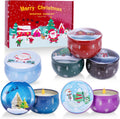 Christmas Candles Gift Set - 6 Pack, 3.5 oz Soy Candles for Home Scent & Relaxation | Gifts for Women