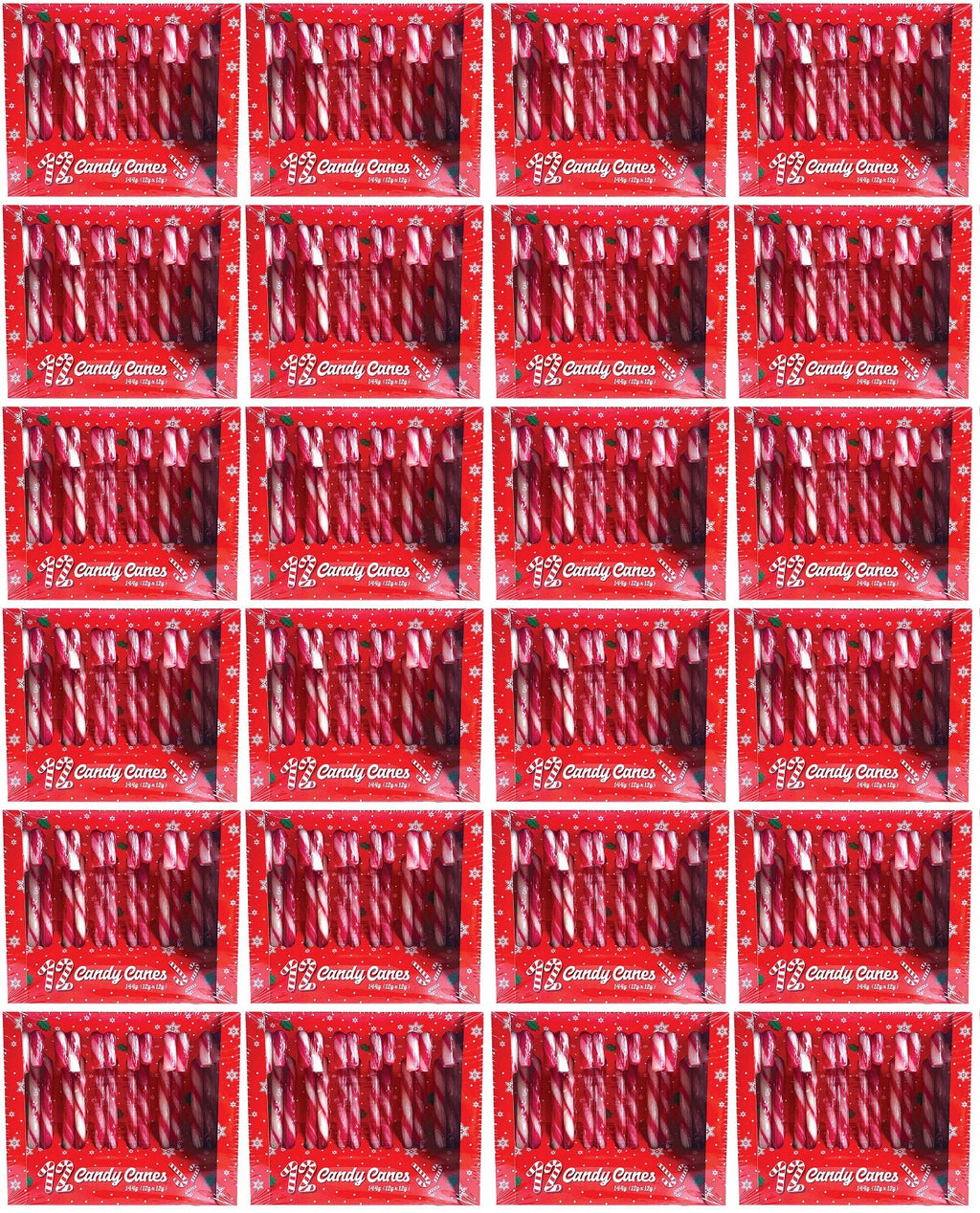 24 x Peppermint Candy Canes Red & White 12 Pack