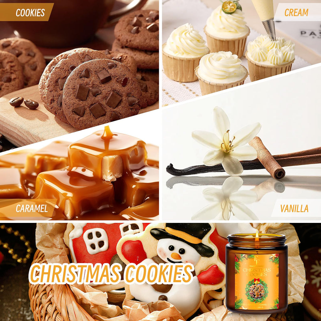 Christmas Cookie Scented Soy Candle – 7 oz Jar, Holiday Aromatherapy Gift for Home