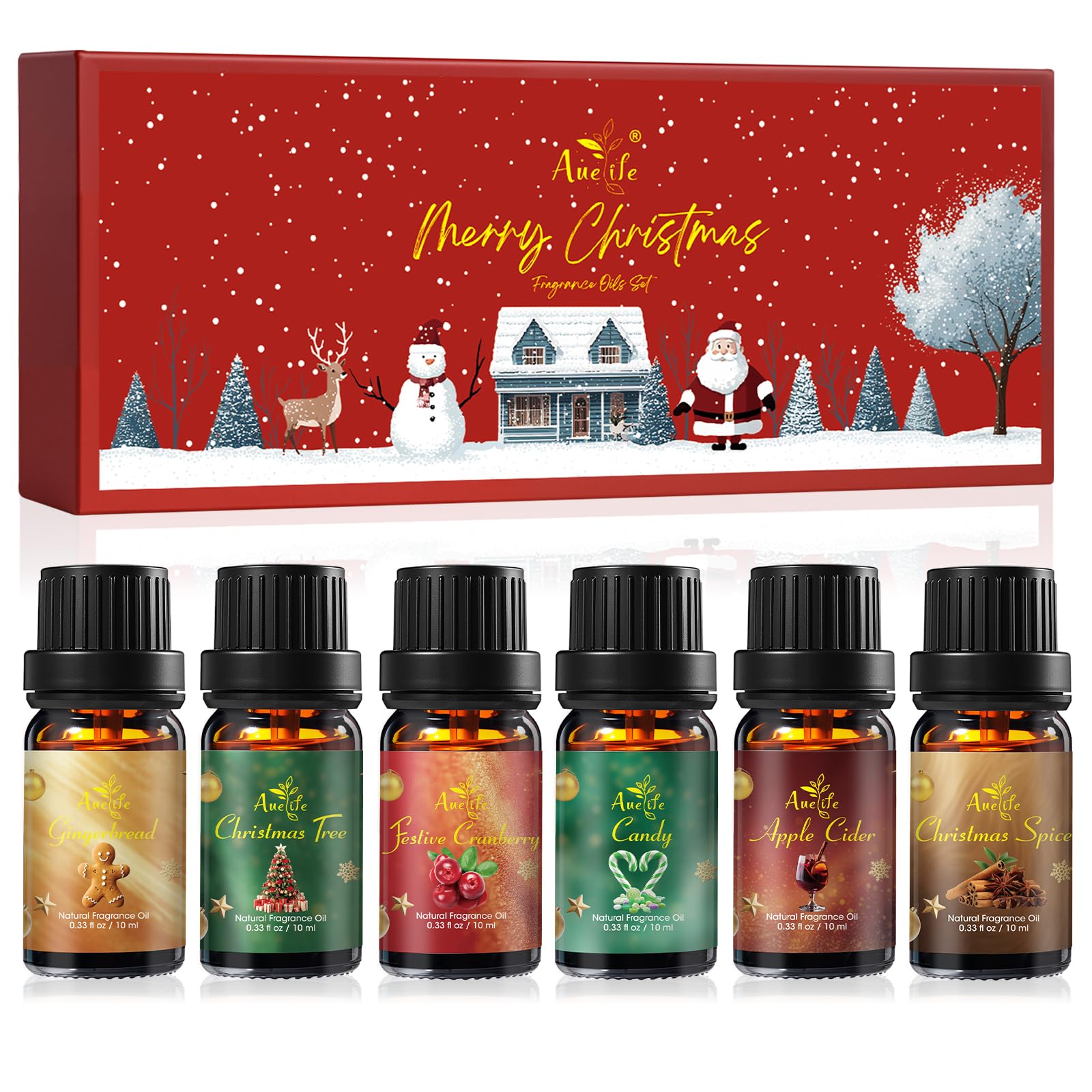 Christmas Essential Oil Set – 6 Pack for Diffuser & Candles