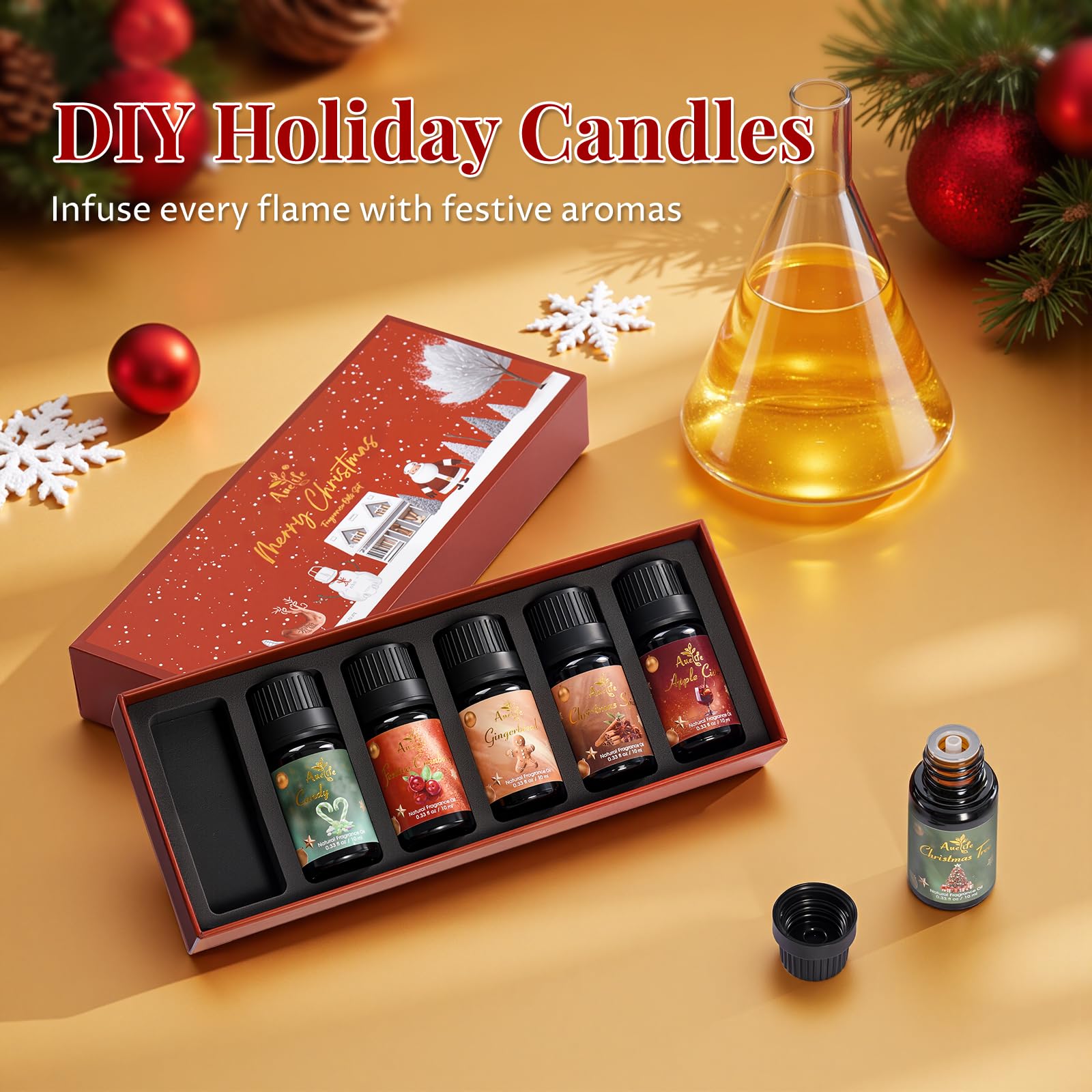 Christmas Essential Oil Set – 6 Pack for Diffuser & Candles
