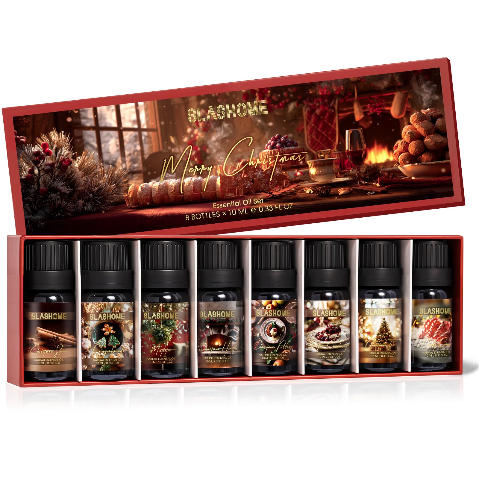 Christmas Essential Oils Gift Set 8 Pcs Winter Aromatherapy Oils for Diffusers