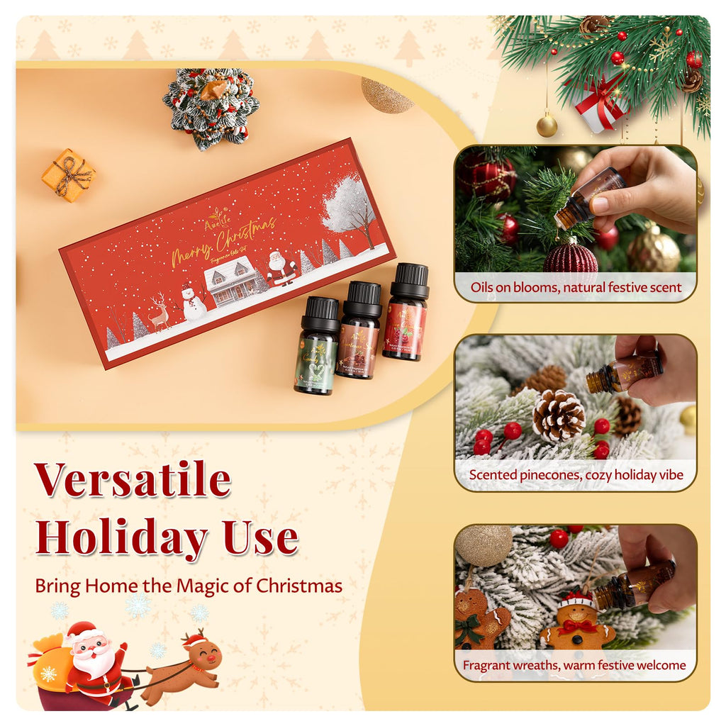 Christmas Essential Oil Set – 6 Premium Oils for Diffusers, Candles & Soaps