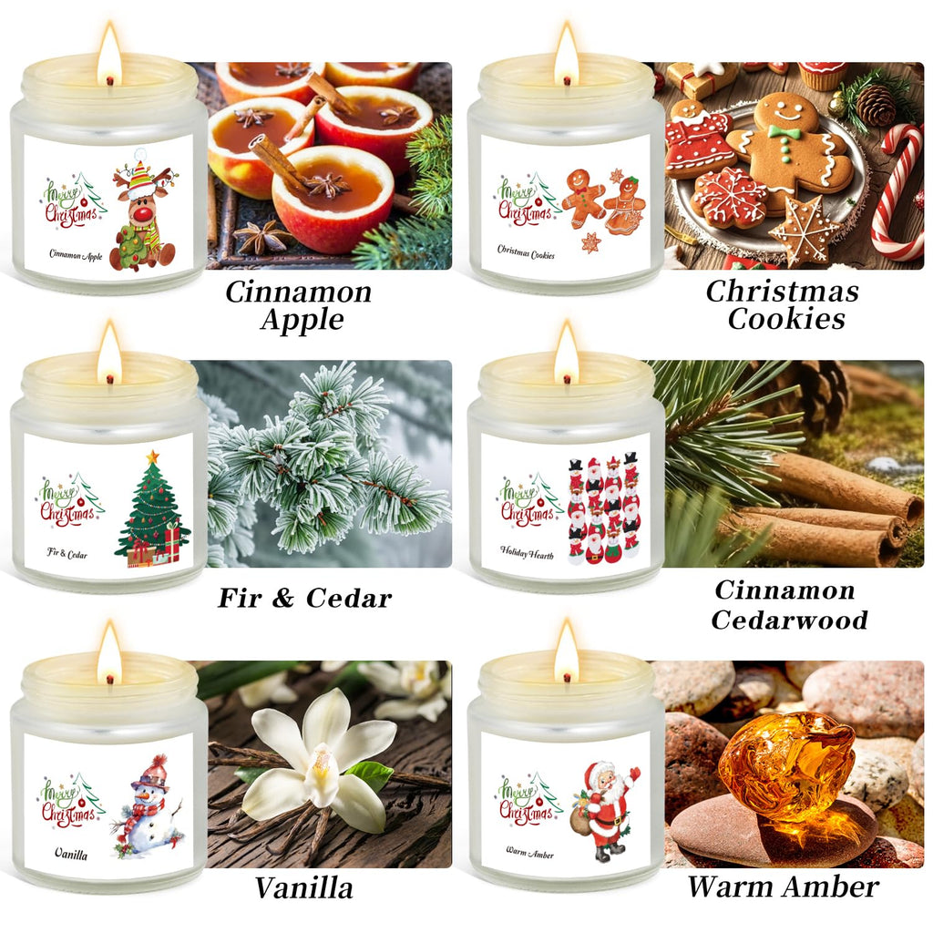 Christmas Scented Candles – 6 Pack Soy, 21 oz Jars | Gift Ideas