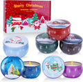 Christmas Scented Candles Gifts Set – 6 Pack, 2.5oz, Natural Soy Wax, Aromatherapy for Her