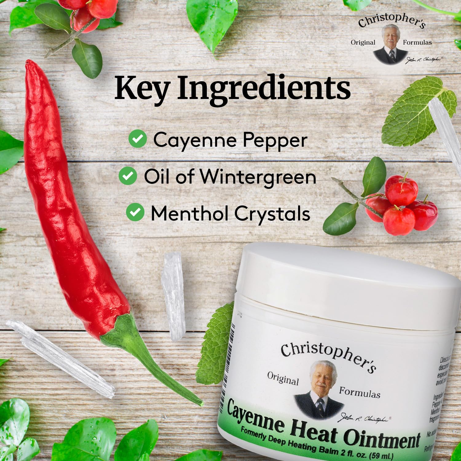 Christopher's Original Formulas Cayenne Heat Ointment - Warming Herbal Topical for Discomfort & Circulation | 2 fl oz
