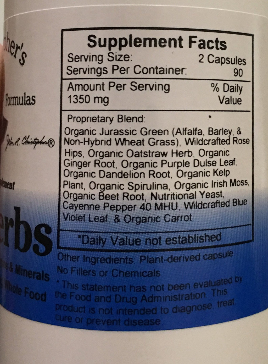 Christopher's Vitalerbs – Nutrient-Rich Herbal Supplement, 180 Veg Caps