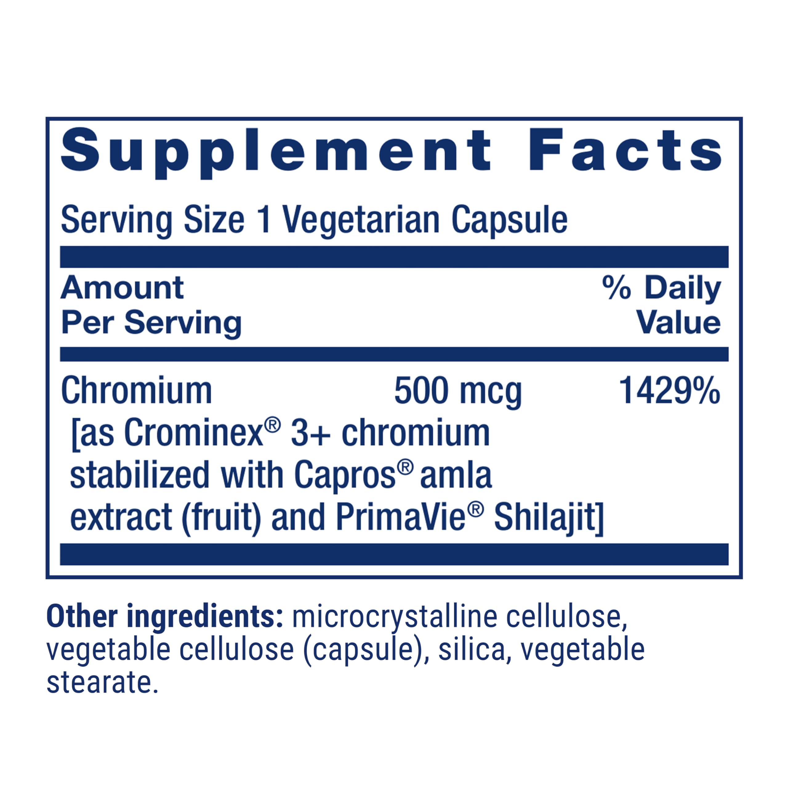 Life Extension Optimized Chromium Crominex3+ 500 mcg | Metabolism Support | Vegetarian, Gluten Free, Non-GMO
