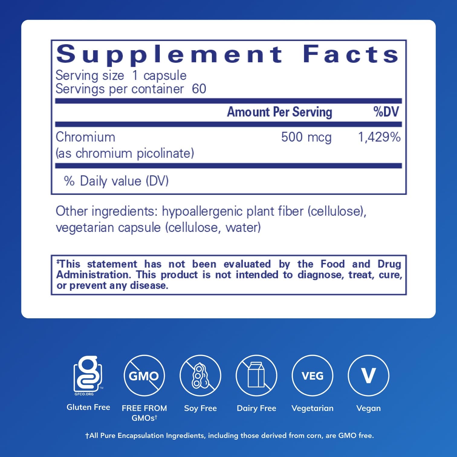 Chromium Picolinate 500 mcg – Pure Encapsulations | Metabolism Support