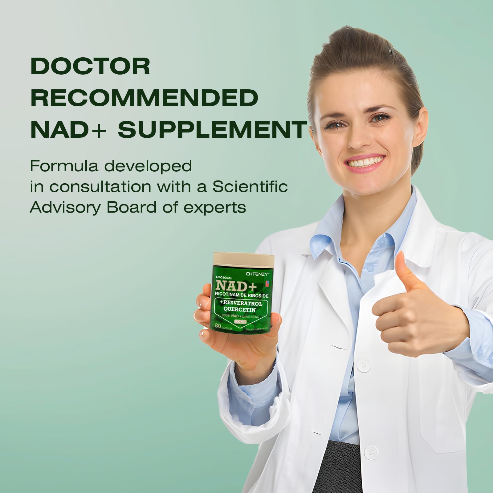 CHTENZY Nicotinamide Riboside 900mg | Liposomal with Resveratrol & Quercetin | 80 Capsules x 4 Bottles