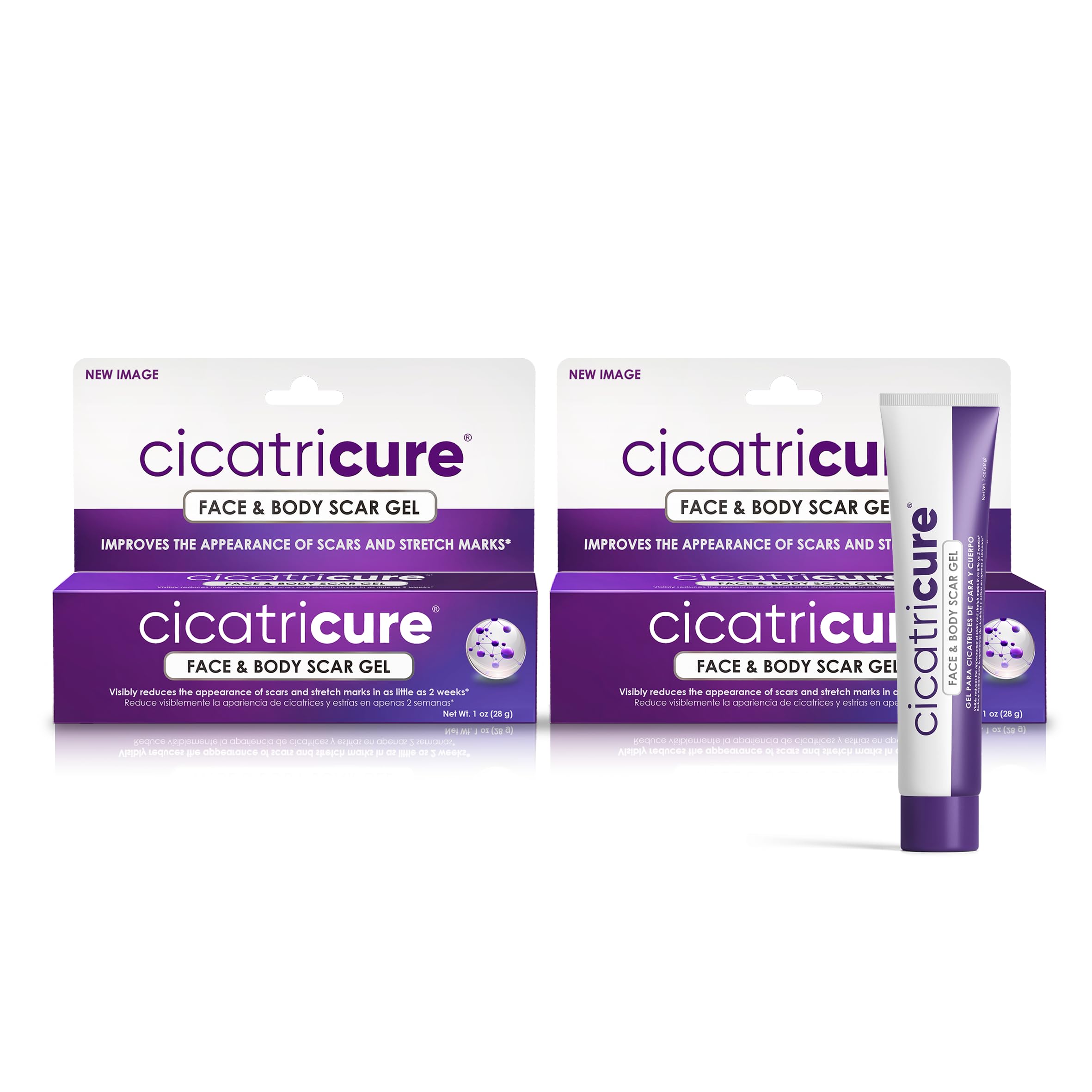 Cicatricure Advanced Scar Gel for Face & Body - Visible Results in 2 Weeks | Scar Treatment for Surgical, Acne, Burns, Stretch Marks | Pack of 2
