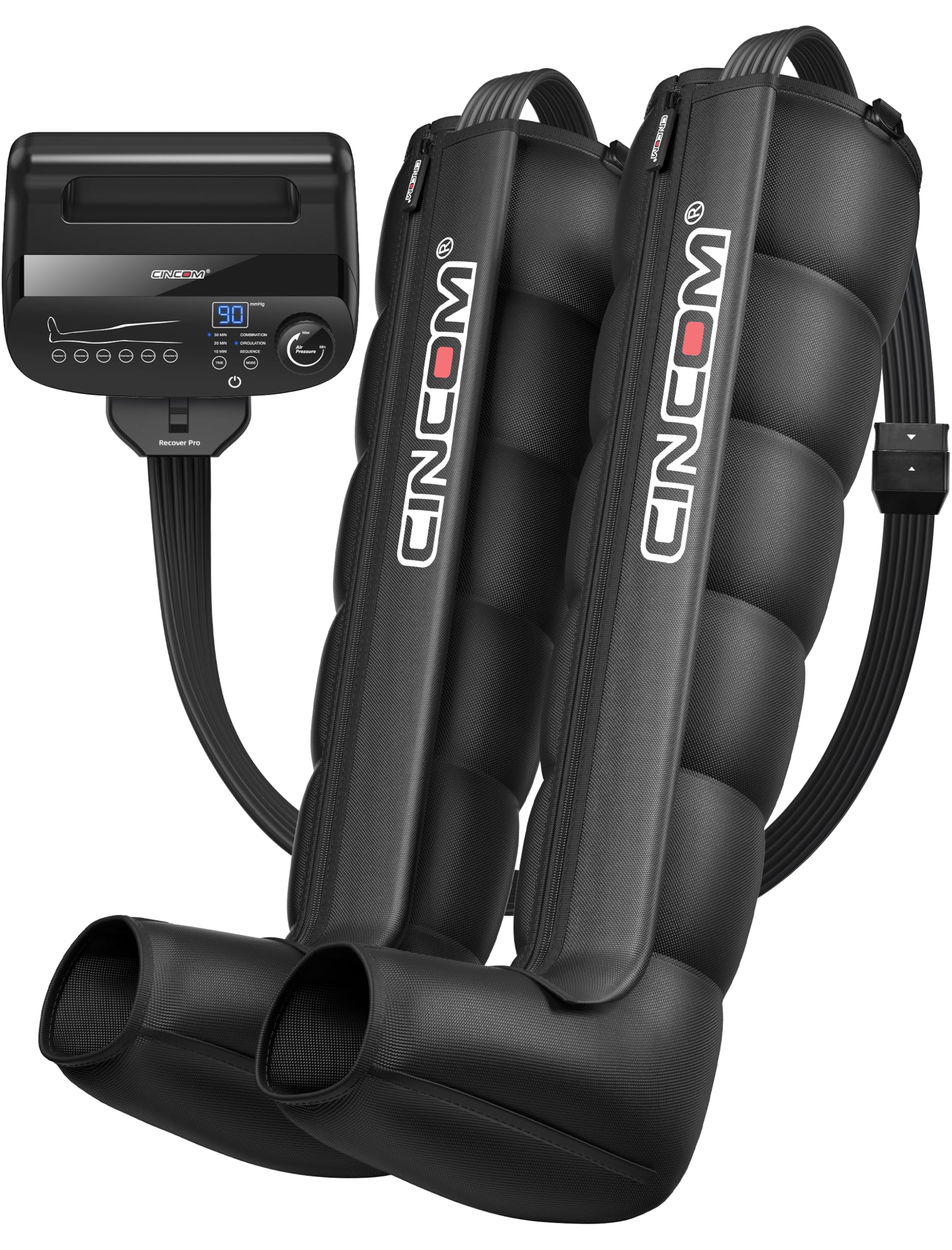 CINCOM Air Compression Recovery System – 6-Zone Leg Massager Boots for Circulation & Recovery | FSA/HSA Eligible