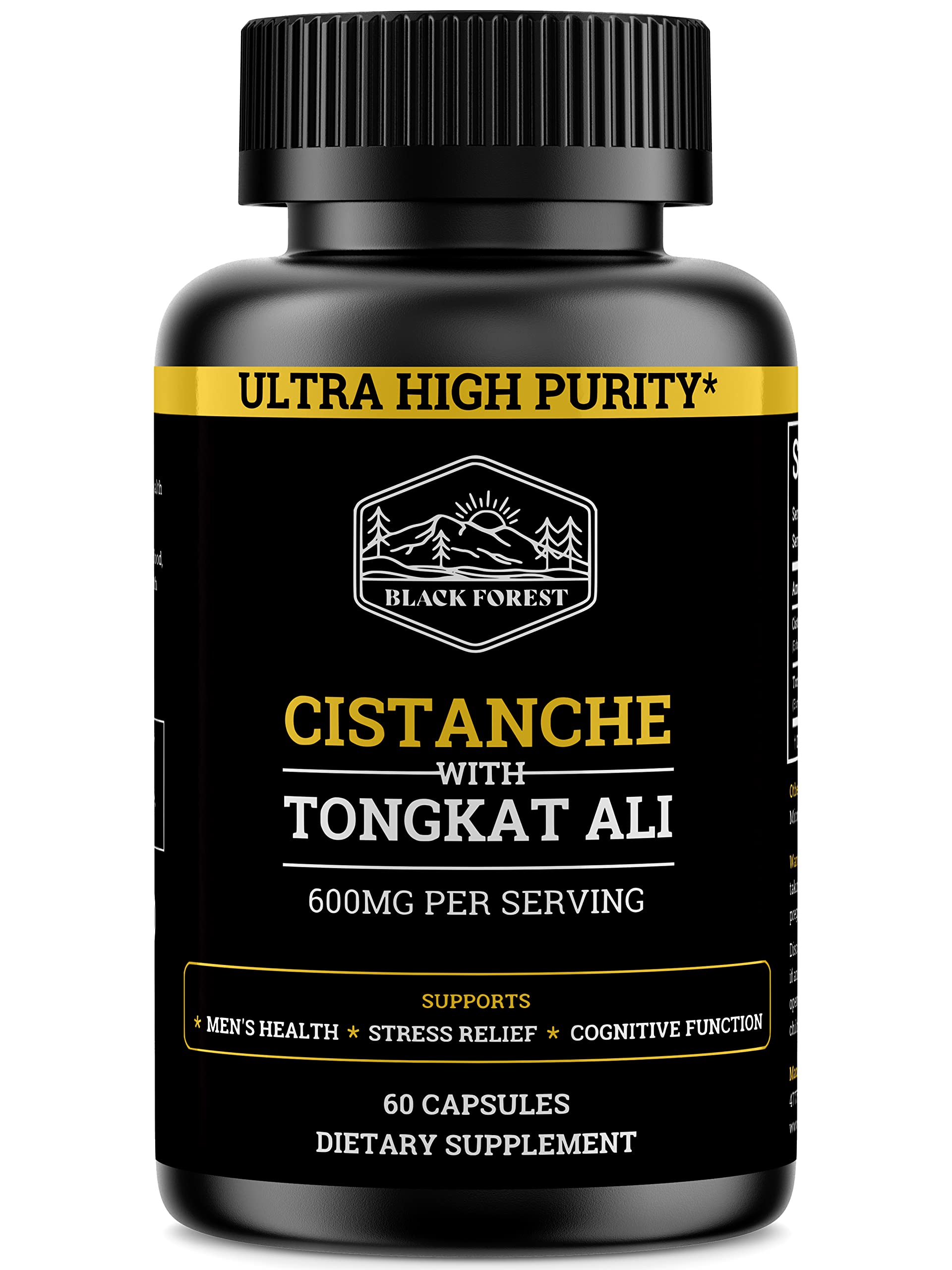 Black Forest Cistanche Tubulosa 200mg & Tongkat Ali 400mg (2-Month Supply) – Ultra-Pure with 50% Echinacoside + 10% Acetoside