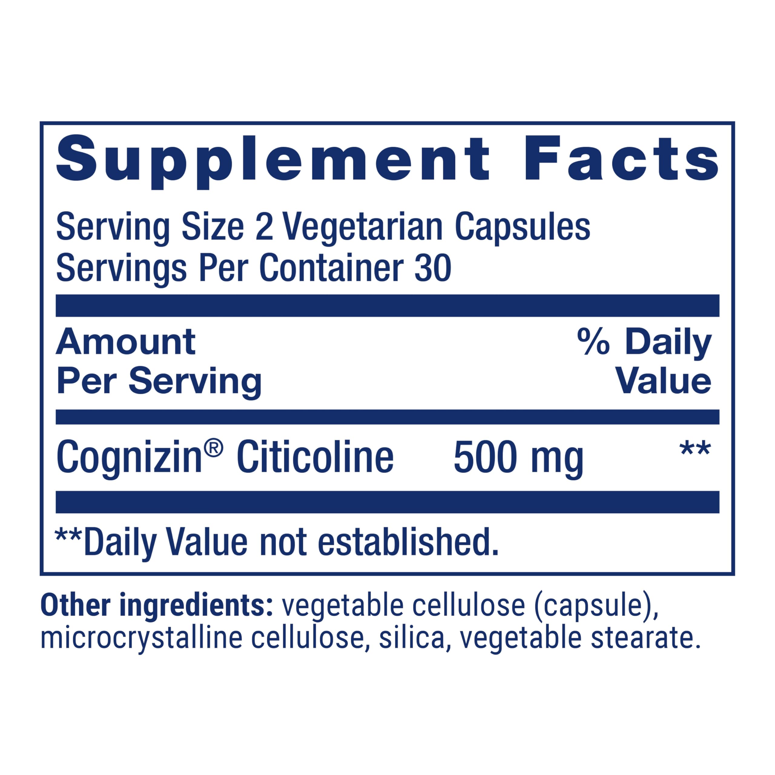 Life Extension Citicoline (CDP-Choline) – 60 Vegetarian Capsules