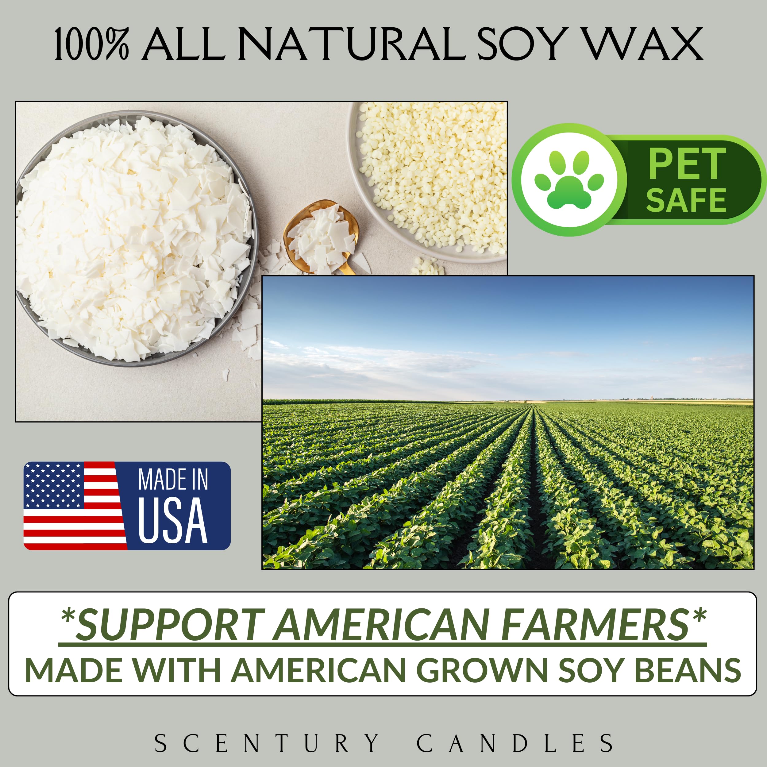 White Oak Vanilla Scented Candle | All Natural Soy Wax, Handmade in USA