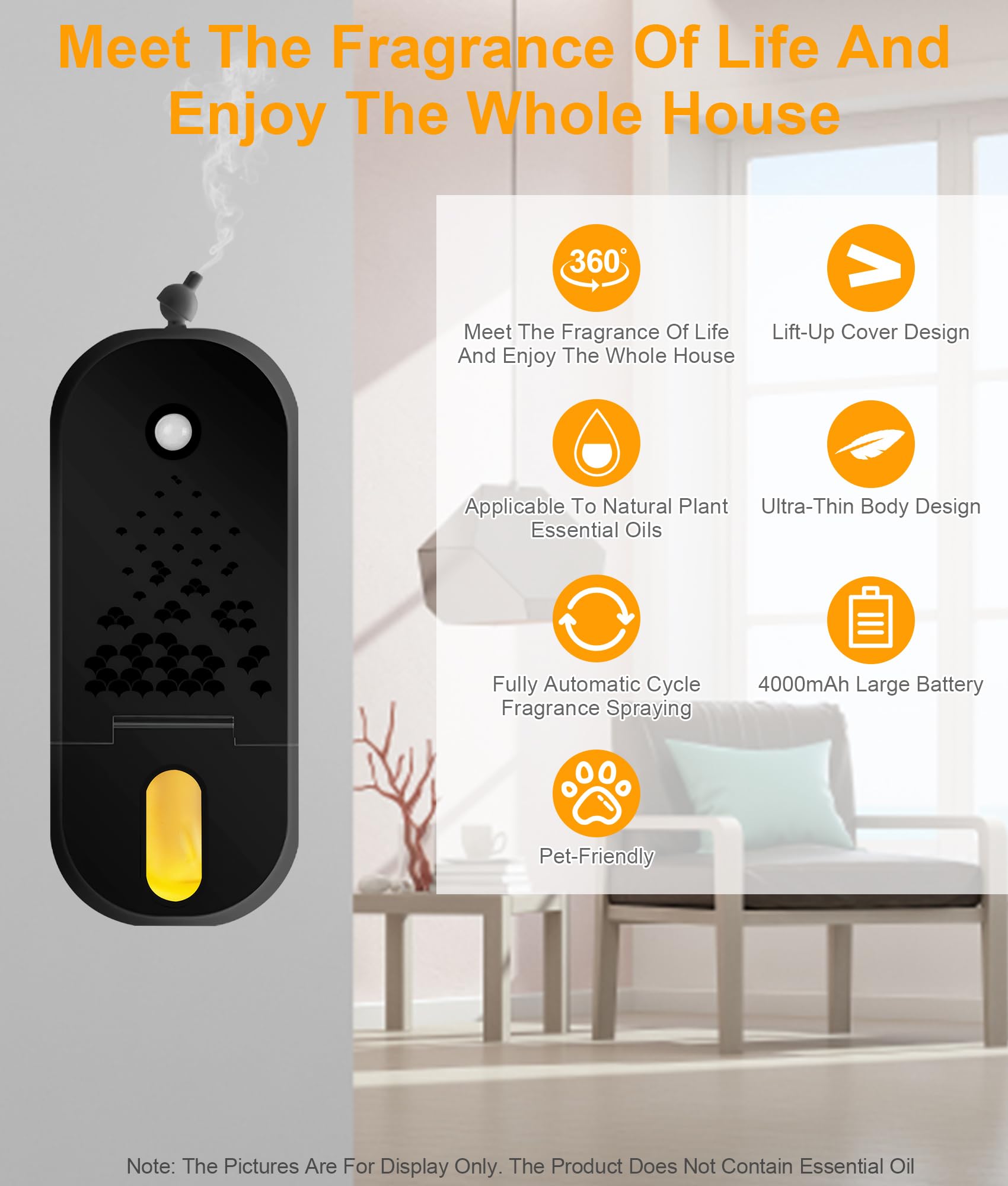 CJC Waterless Diffuser - Battery-Operated Nebulizer for Cordless Aromatherapy | Home, Office, Hotel