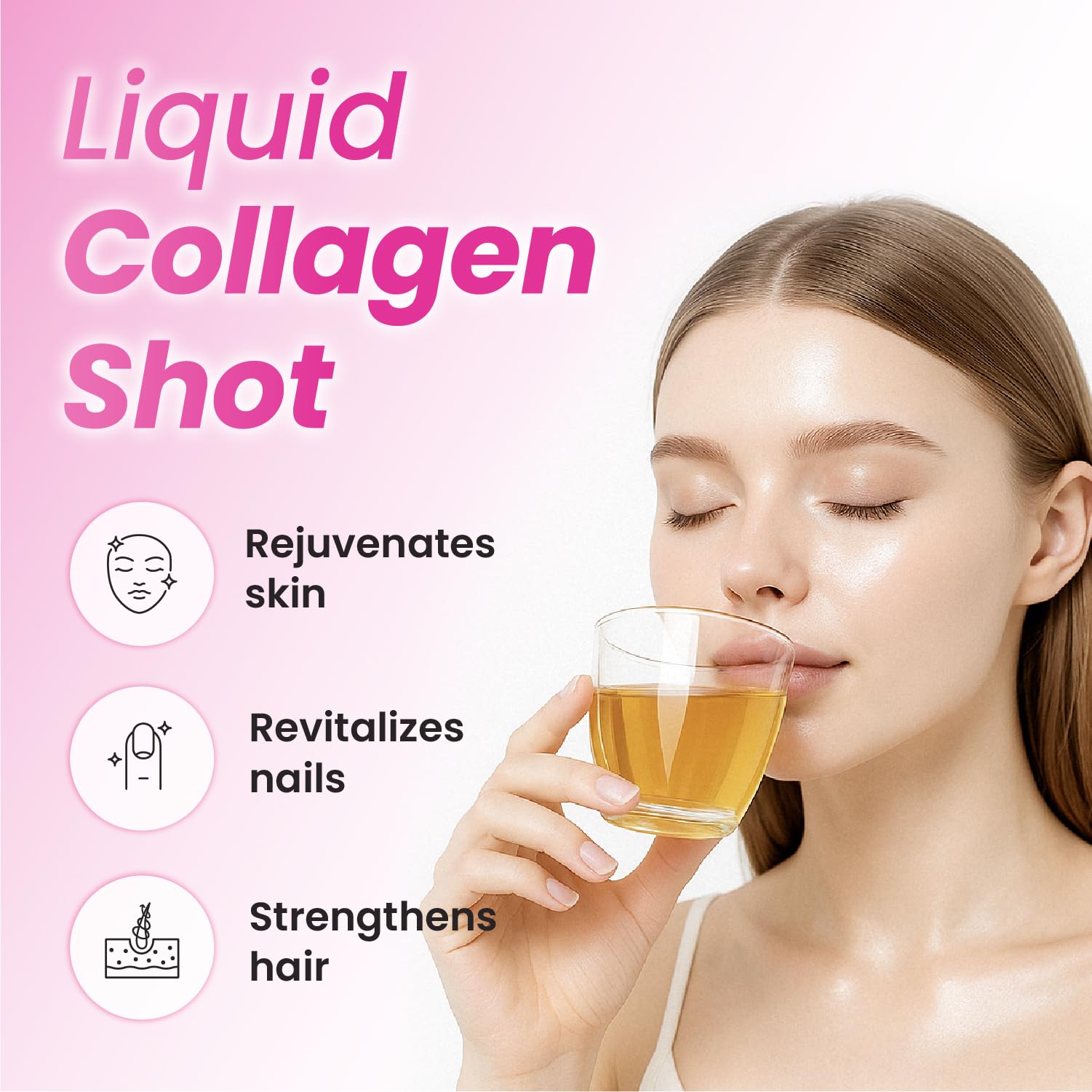 CJwellcare Innerb GlowShot Collagen – Marine Liquid, 3,000mg per Serving, 50.7 fl oz for Hair, Skin & Nails