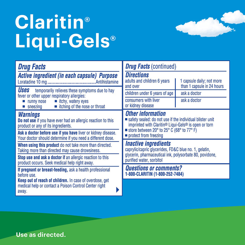 Claritin Liqui-Gels 24-Hour Allergy Relief | Non-Drowsy Loratadine Capsules (60 Count)