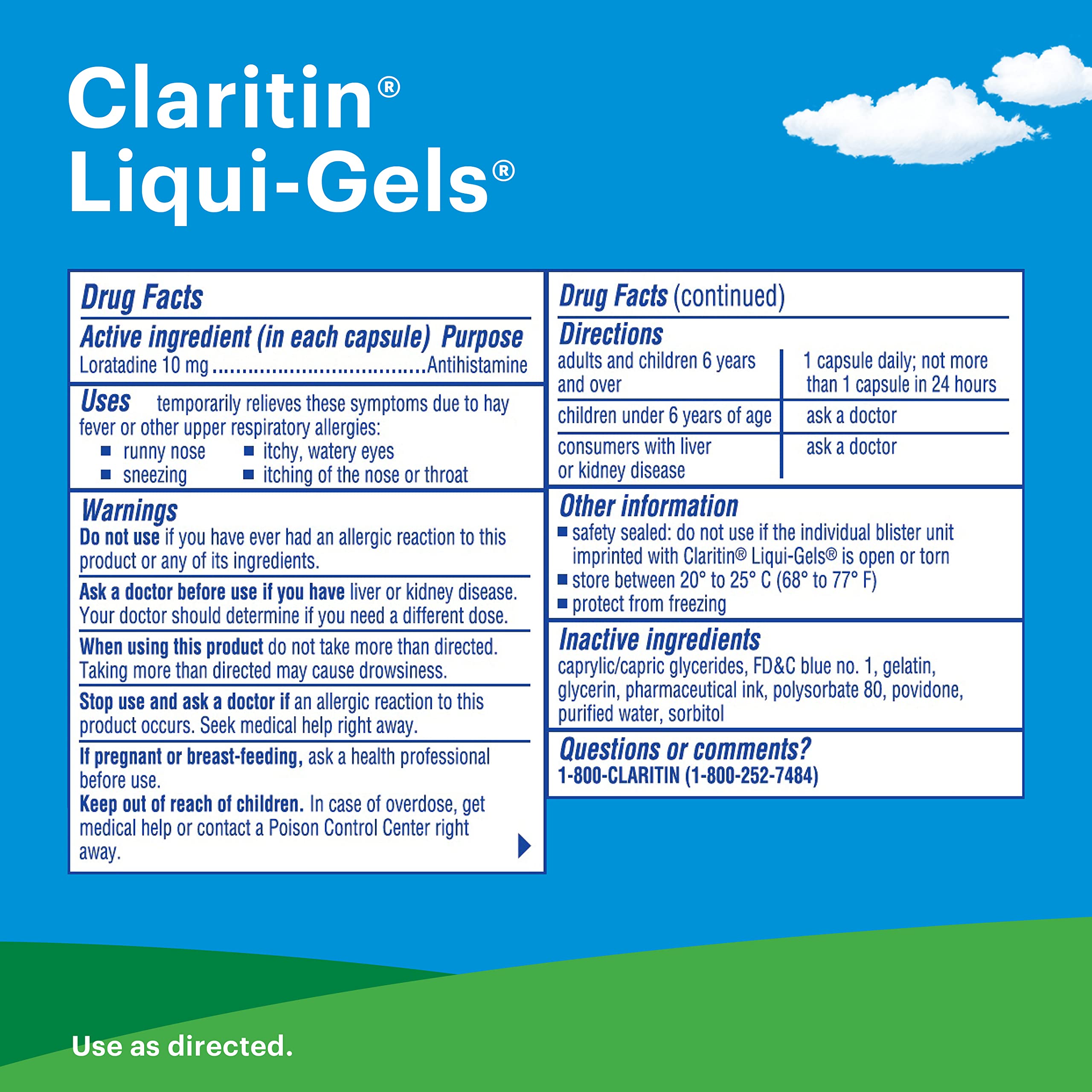 Claritin Liqui-Gels 24-Hour Allergy Relief | Non-Drowsy Loratadine Capsules (60 Count)