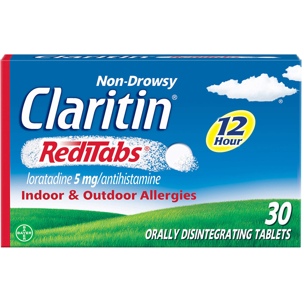 Claritin RediTabs 12 Hour Non-Drowsy Allergy Medicine | Loratadine 5 mg, 30 Count, Pack of 2