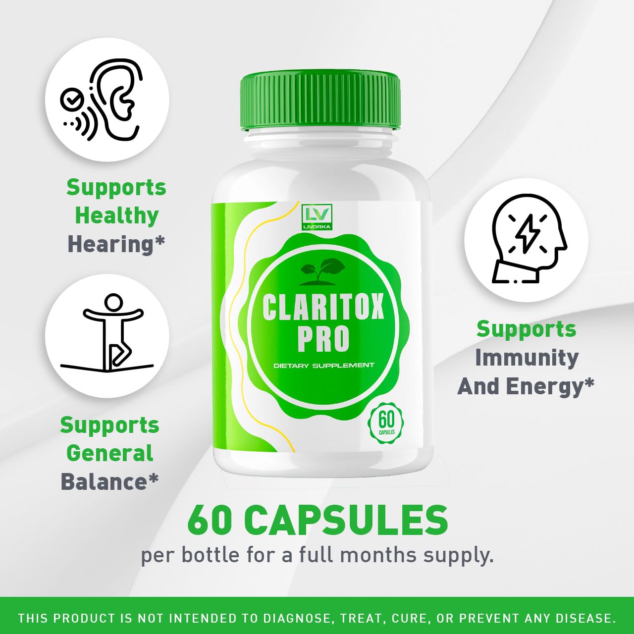 (3 Pack) Claritox Pro – Advanced Pill Formula Capsule Support (180 Capsules, 3 Months)