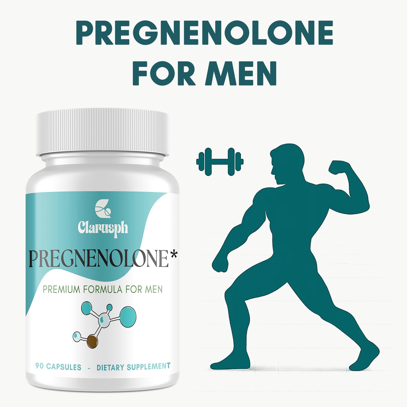 Clarusph Pregnenolone 50mg for Men + DHEA 25mg – 90 Capsules