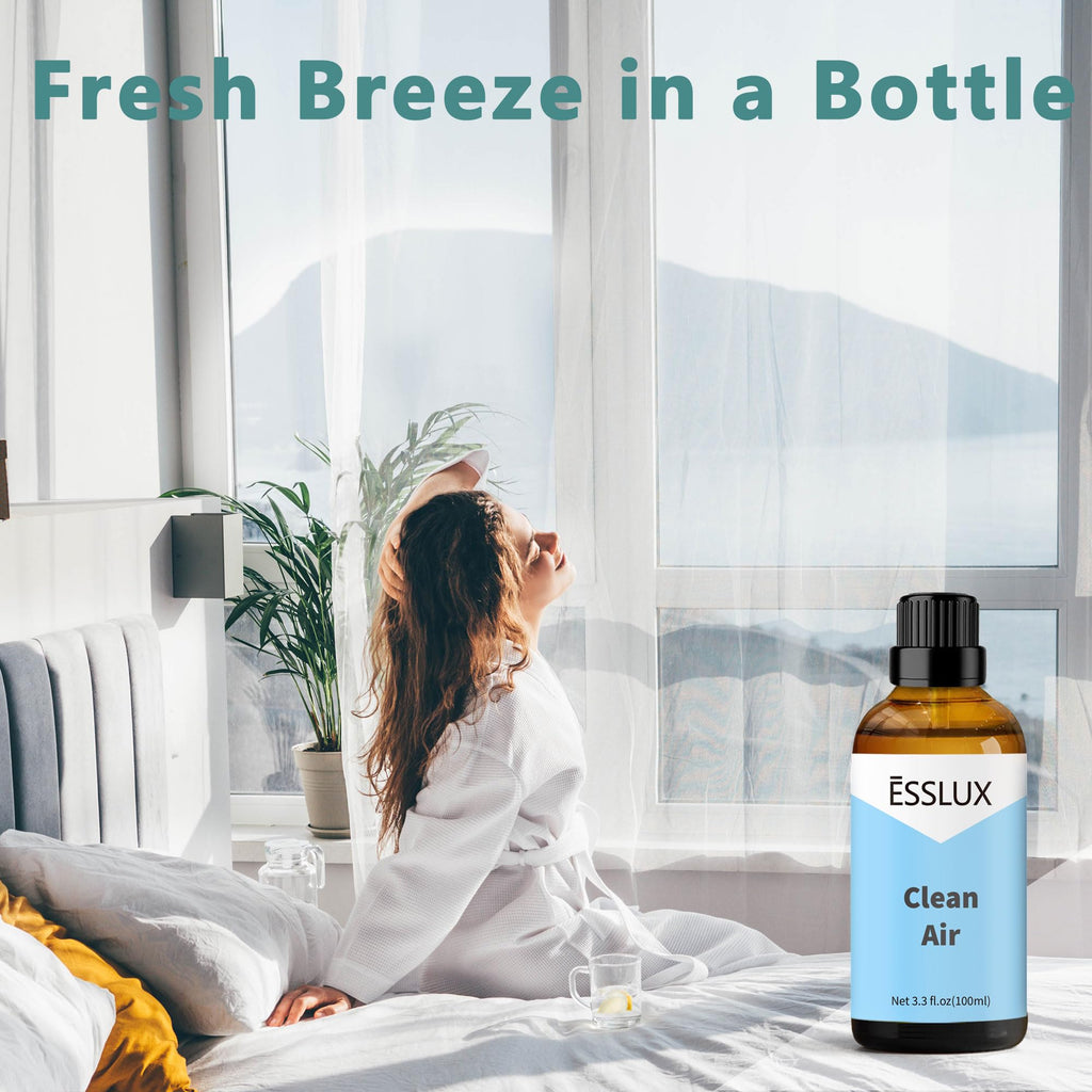 Clean Air Fragrance Oil 100 ml by ESSLUX – Aromatherapy Oils for Diffuser, Candle & Soap